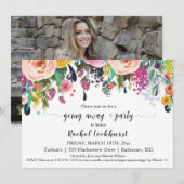 Invitation Sortir Envoyer la photo florale de la fête d'adieu (Devant / Derrière)