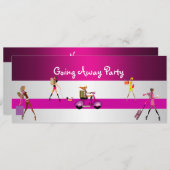 Invitation Sortir Fête Filles Vélo Bagage Amusant (Devant / Derrière)