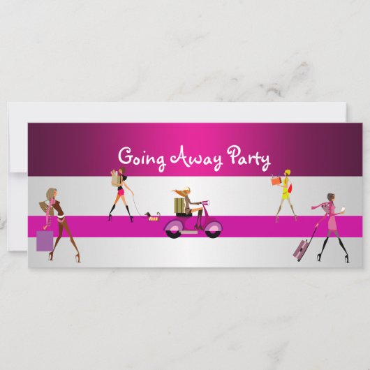 Invitation Sortir Fête Filles Vélo Bagage Amusant (Devant)