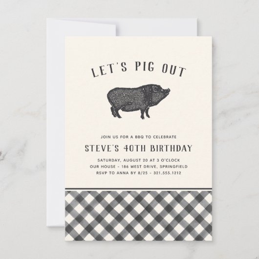 Invitation Sortons de porc ! | BBQ d'été fête d'anniversaire (Devant)
