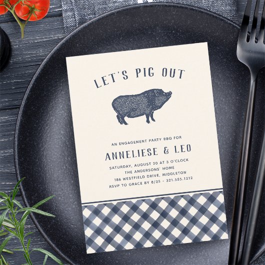 Invitation Sortons de porc ! | Summer BBQ Engagement Party