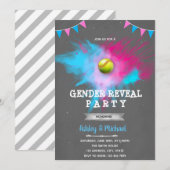 Invitation Sotball genre révéler la fête (Devant / Derrière)