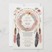 Invitation Sote Boho Dreamcatcher Baby shower Party (Devant)