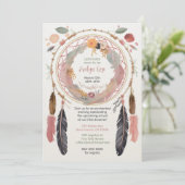 Invitation Sote Boho Dreamcatcher Baby shower Party (Debout devant)