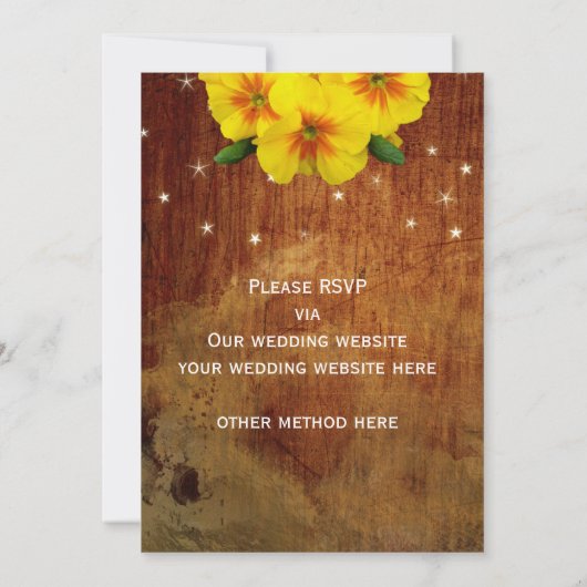 Invitation Soucis sur le bois (Dos)