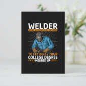 Invitation Soudeur vectoriel utilisant un lycée pour fixer ce (Debout devant)