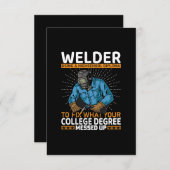 Invitation Soudeur vectoriel utilisant un lycée pour fixer ce (Devant / Derrière)