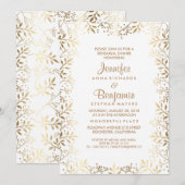 Invitation Souffle de bébé Dîner d'or et de répétition blanch (Devant / Derrière)