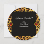 INVITATION SOUFFLE, LÉOPARD FUR RIBBON, ROUGE RUBY GEMSTONE (Dos)