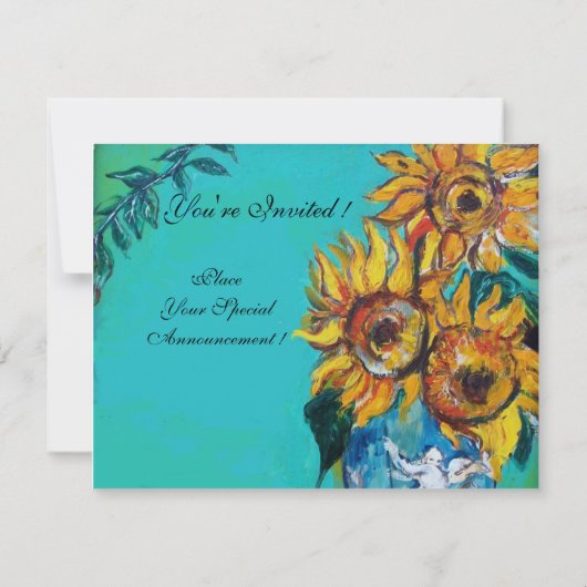 INVITATION SOUFFRANCES EN TURQUOISE BLUE MONOGRAM DE LA FÊTE  (Dos)