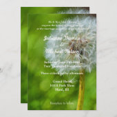 Invitation Souhaite Dandelion Floral Mariage (Devant / Derrière)