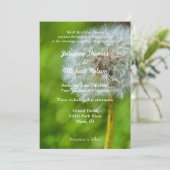 Invitation Souhaite Dandelion Floral Mariage (Debout devant)