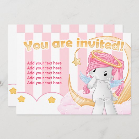 Invitation Souhaitez une étoile (Devant / Derrière)