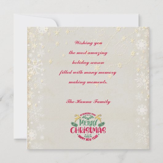 Invitation Souhaitez-vous un joyeux Noël et une bonne année (Dos)