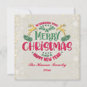 Invitation Souhaitez-vous un joyeux Noël et une bonne année (Devant)