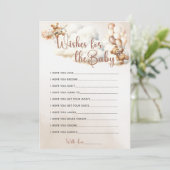 Invitation SOUHAITS POUR Baby shower Jeu mignon Bear Ballons (Debout devant)