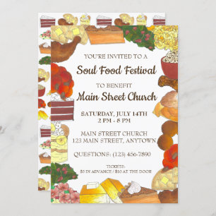 Invitation Soul Food Festival Event Southern Cuisine