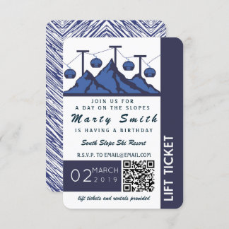 Invitation Soulevez l'invitation de ski de billet