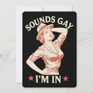 Invitation Sounds Gay I'm In Lesbian Cowgirl Howdy LGBTQ