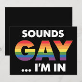 Invitation Sounds Gay Je suis Rainbow LGBTQ Pride (Devant / Derrière)