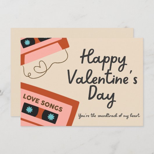 Invitation Soundtrack Of My Heart Valentine's Day Card (Devant / Derrière)