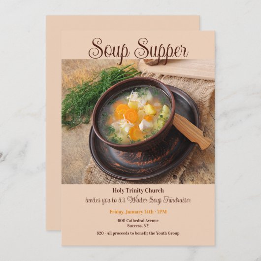 Invitation Soup Supper (Devant / Derrière)