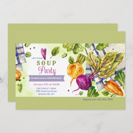 Invitation Soupe Party (Devant / Derrière)