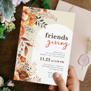 Invitation Souper convivial arche blanche fleurie