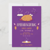 Invitation Souper d'action d'amitié | Purple et or (Dos)