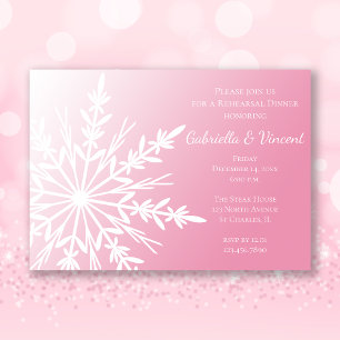 Invitation Souper de la répétition de mariage d'hiver Pink Sn