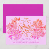 Invitation Souper De Répétition À La Main Ombre Floral (Devant / Derrière)