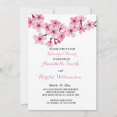 Invitation Souper de répétition Fleur de Cerisier Rose Blanc (Devant)