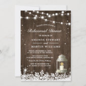 Invitation Souper de répétition hivernale à lanterne rustique (Devant)