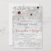 Invitation Souper de répétition hivernale Silver Red Snowflak (Devant)