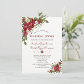 Invitation Souper de répétition Rouge Blanc Poinsettia (Debout devant)