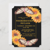 Invitation Souper Friendsgiving Potluck Tournesol Papillon (Devant)