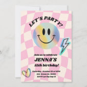 Invitation Sourire tendance Rétro Anniversaire (Devant)