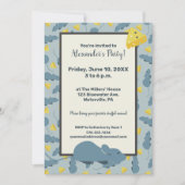 Invitation Souris bleue et fromage Fête d'anniversaire person (Devant)