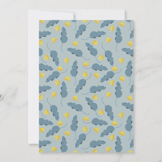 Invitation Souris bleue et fromage Fête d'anniversaire person (Dos)