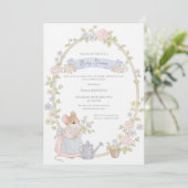 Invitation Souris de Fête de Bébé Fantaisiste (Debout devant)