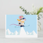 Invitation Souris de patrouille de ski dans les Alpes (Debout devant)