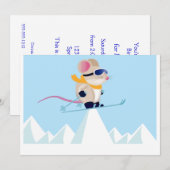 Invitation Souris de patrouille de ski dans les Alpes (Devant / Derrière)