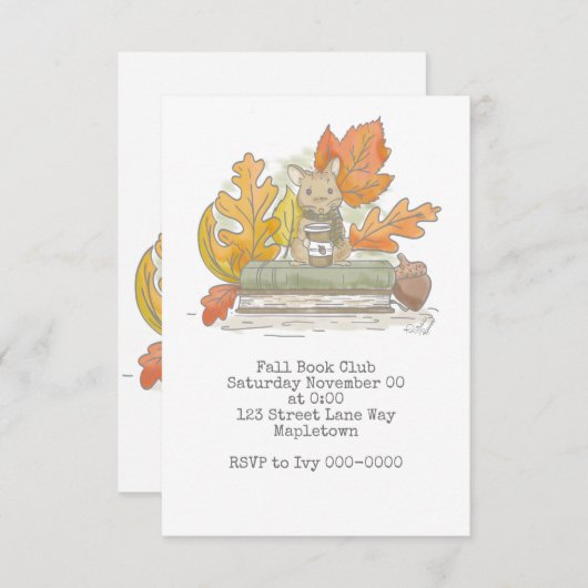 Invitation Souris de réservation (Devant / Derrière)