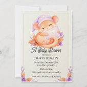 Invitation Souris endormie (Devant)