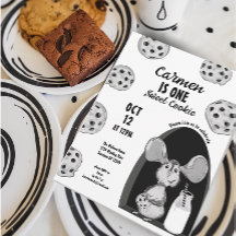 Souris Lait et Cookies Douce Premier Anniversaire
