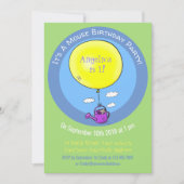 Invitation Souris mignonne dans la canette d'arrosage avec de (Devant)