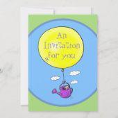 Invitation Souris mignonne dans la canette d'arrosage avec de (Dos)