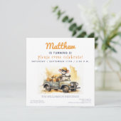 Invitation Souris mignonne dans une voiture Anniversaire de e (Debout devant)