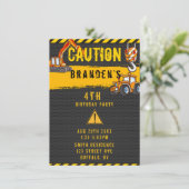 Invitation Sous construction Camions de prudence Anniversaire (Debout devant)