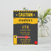 Invitation Sous construction Camions de prudence Anniversaire (Debout devant)